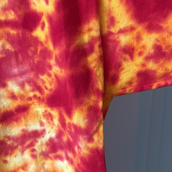 VTG Woodstock tie dye shirt  XL red and yellow festival t shirt hippie indie - Picture 7 of 12